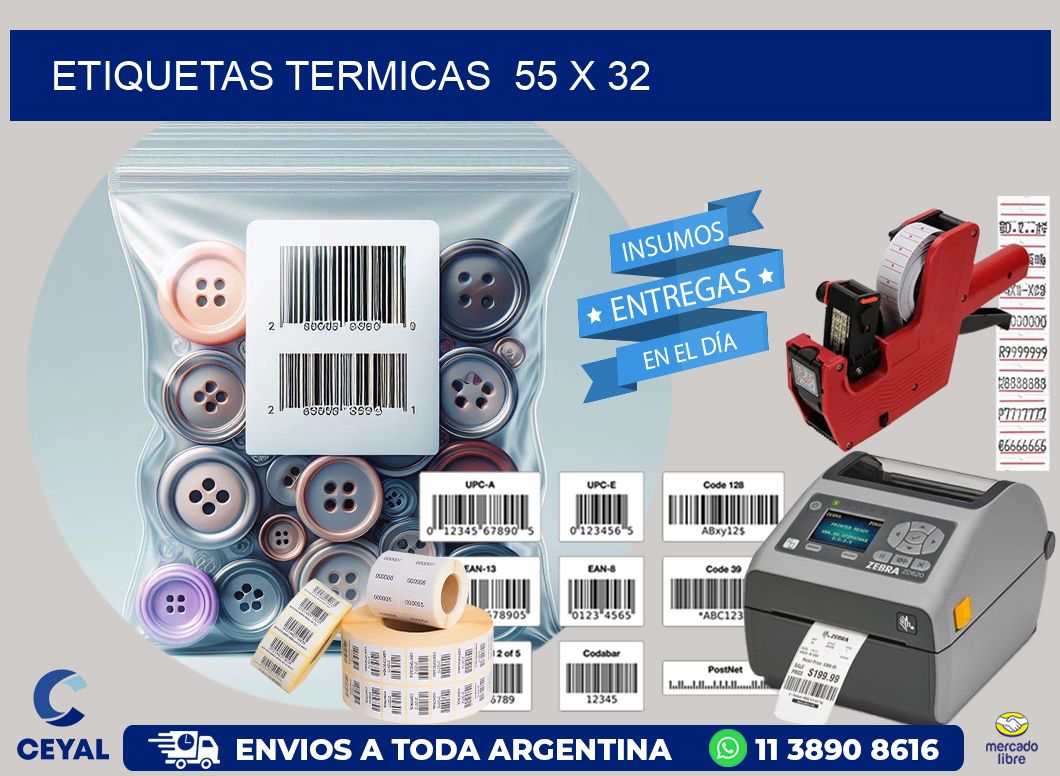 ETIQUETAS TERMICAS  55 x 32