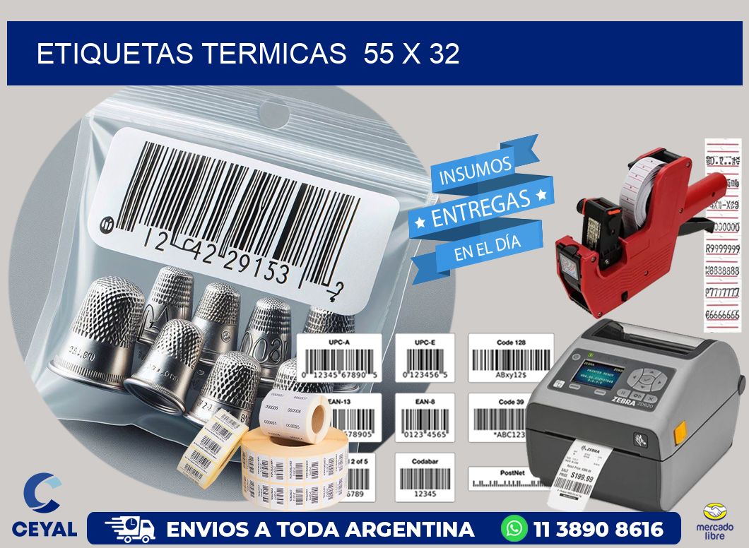 ETIQUETAS TERMICAS  55 x 32