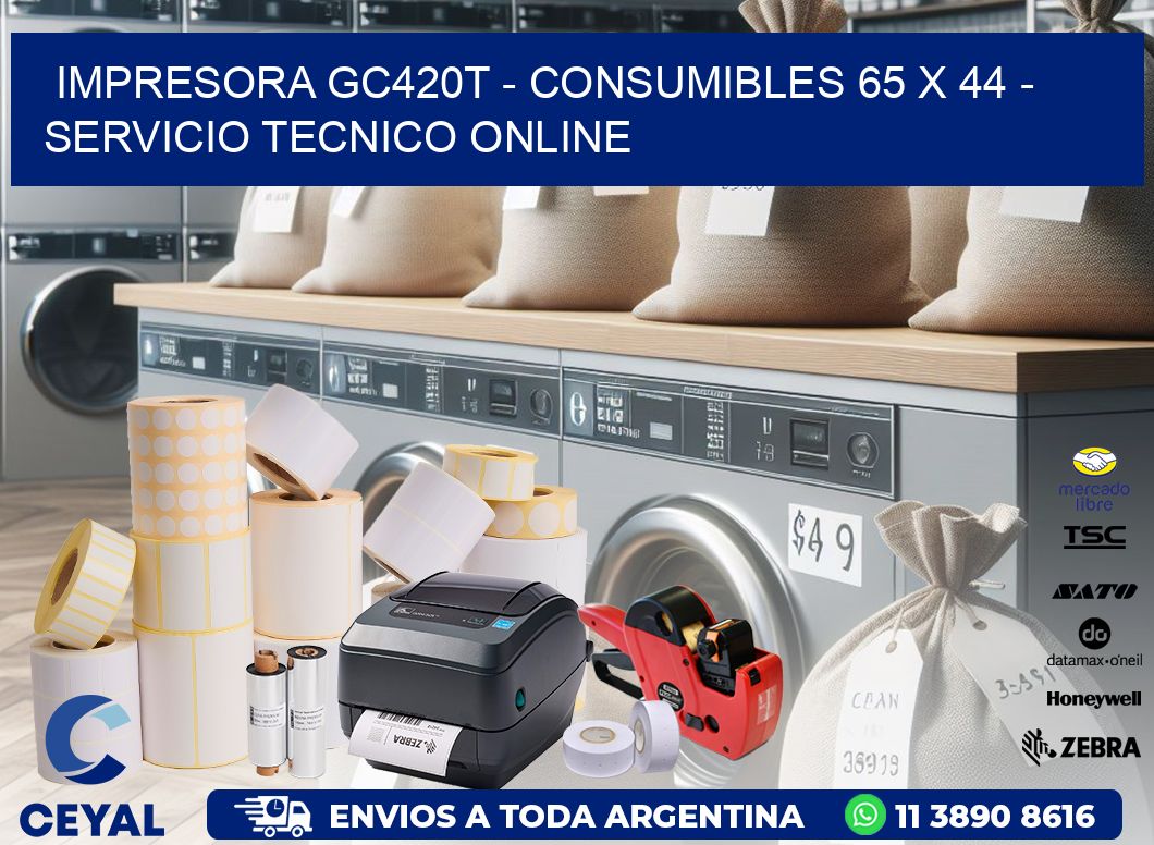 IMPRESORA GC420T - CONSUMIBLES 65 x 44 - SERVICIO TECNICO ONLINE