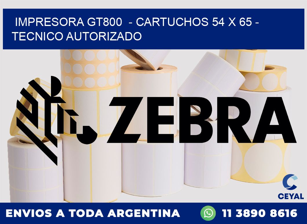 IMPRESORA GT800  - CARTUCHOS 54 x 65 - TECNICO AUTORIZADO