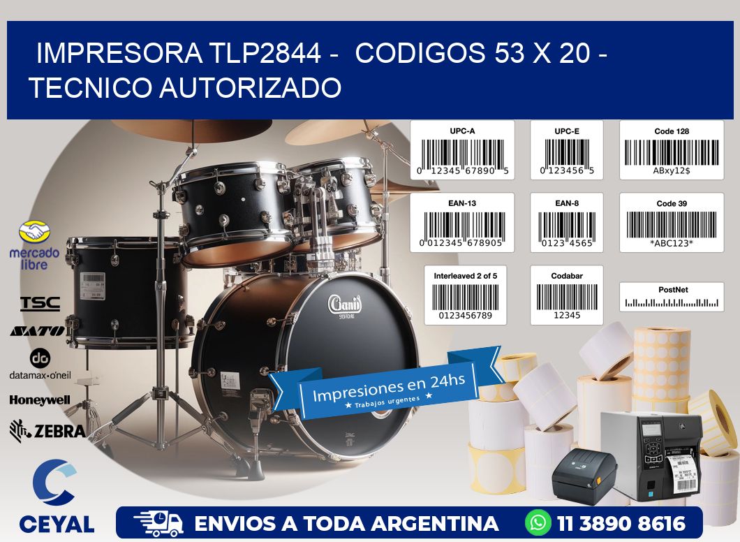 IMPRESORA TLP2844 -  CODIGOS 53 x 20 - TECNICO AUTORIZADO