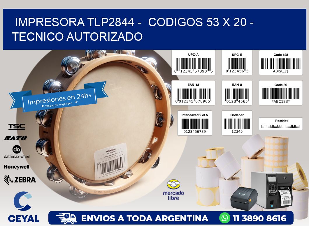 IMPRESORA TLP2844 -  CODIGOS 53 x 20 - TECNICO AUTORIZADO