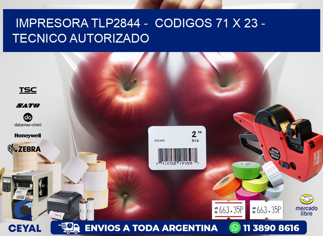 IMPRESORA TLP2844 -  CODIGOS 71 x 23 - TECNICO AUTORIZADO