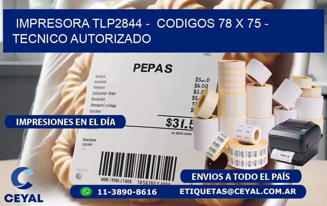 IMPRESORA TLP2844 -  CODIGOS 78 x 75 - TECNICO AUTORIZADO