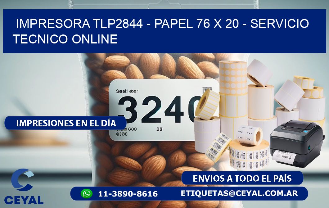 IMPRESORA TLP2844 - PAPEL 76 x 20 - SERVICIO TECNICO ONLINE