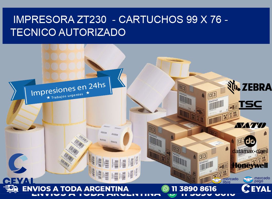 IMPRESORA ZT230  - CARTUCHOS 99 x 76 - TECNICO AUTORIZADO