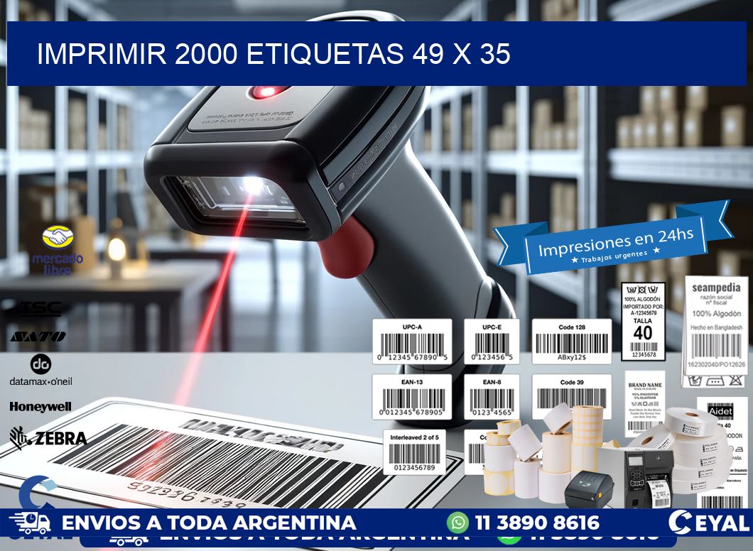 IMPRIMIR 2000 ETIQUETAS 49 x 35