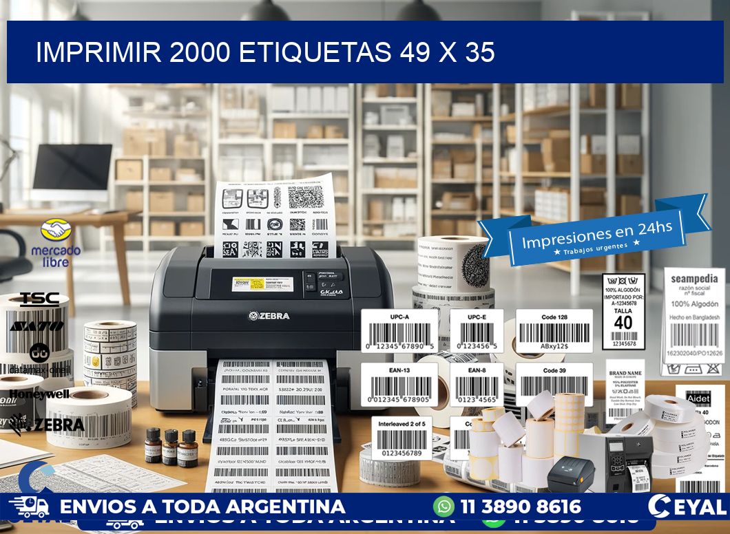 IMPRIMIR 2000 ETIQUETAS 49 x 35