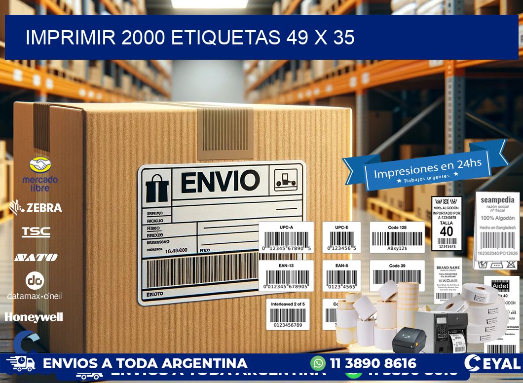 IMPRIMIR 2000 ETIQUETAS 49 x 35