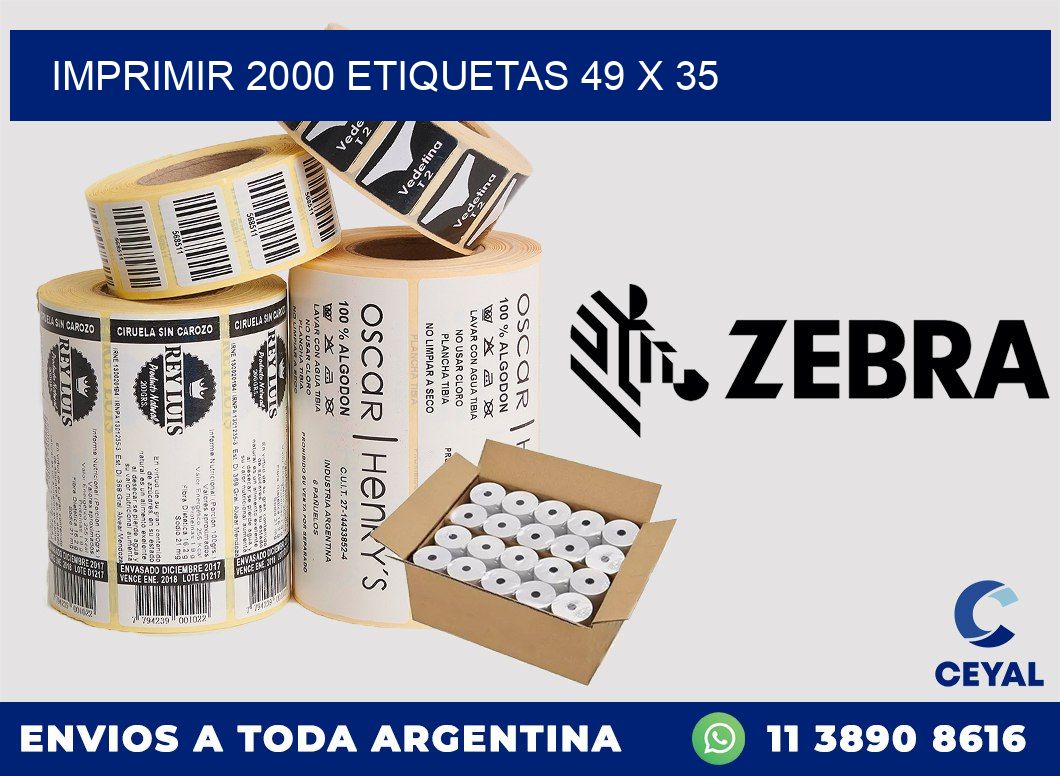 IMPRIMIR 2000 ETIQUETAS 49 x 35