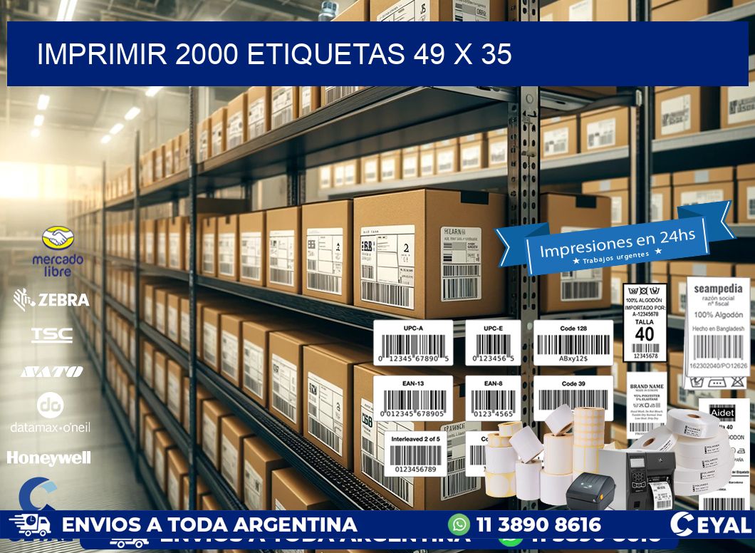 IMPRIMIR 2000 ETIQUETAS 49 x 35