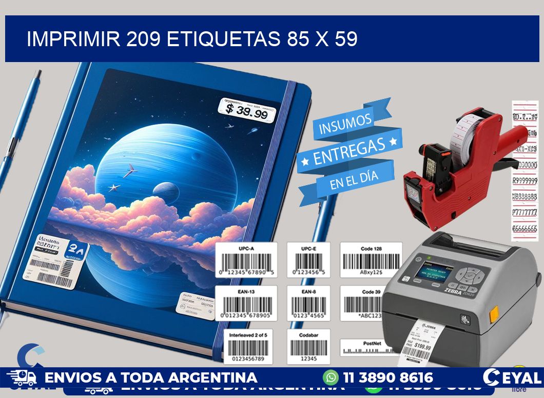 IMPRIMIR 209 ETIQUETAS 85 x 59