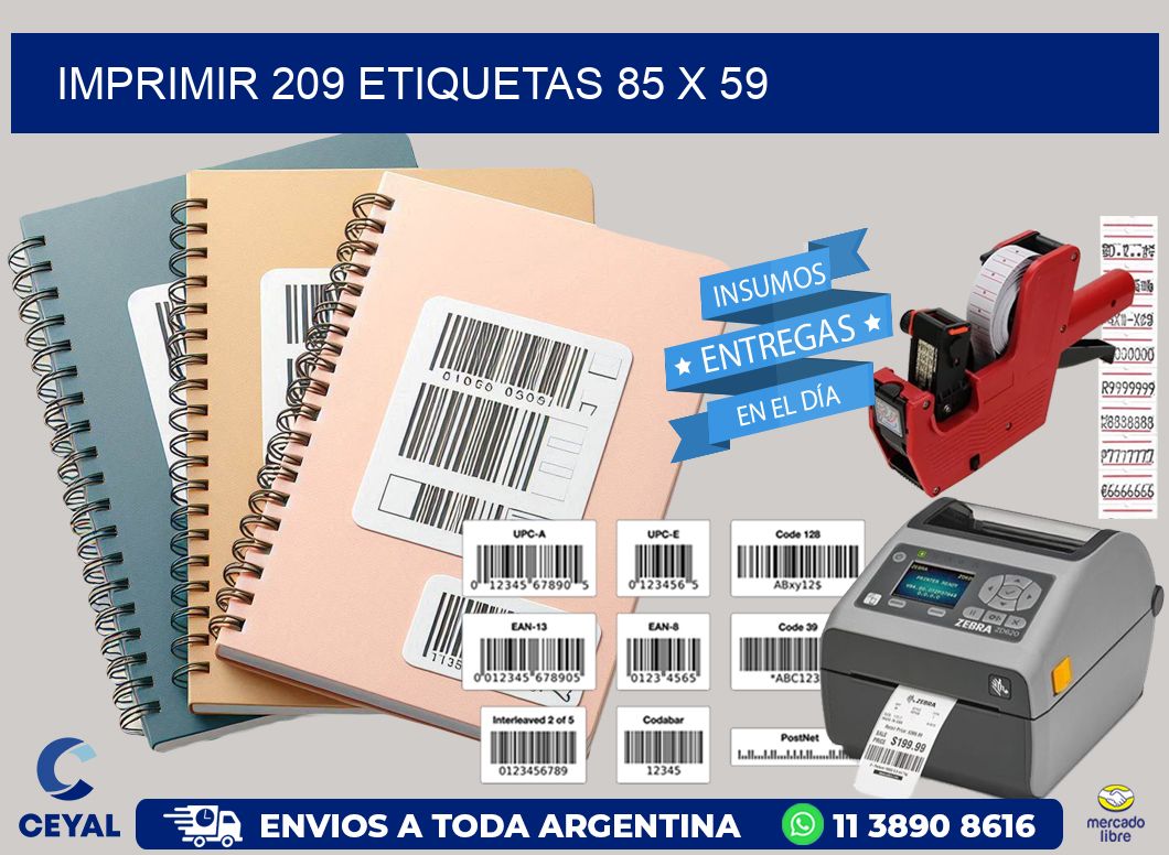 IMPRIMIR 209 ETIQUETAS 85 x 59