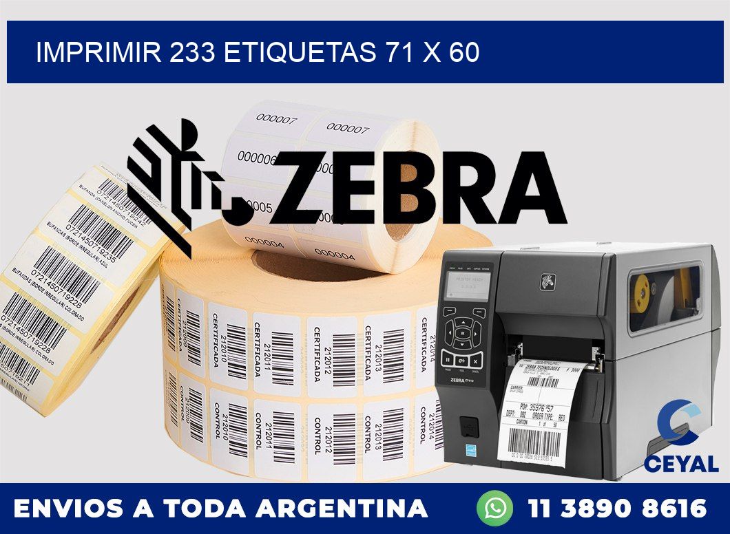 IMPRIMIR 233 ETIQUETAS 71 x 60