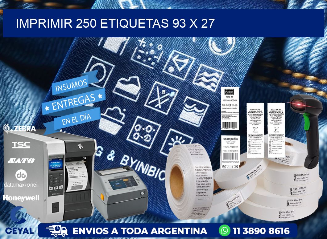 IMPRIMIR 250 ETIQUETAS 93 x 27