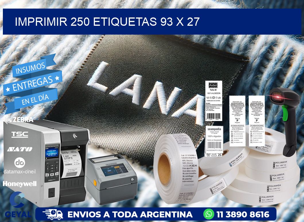 IMPRIMIR 250 ETIQUETAS 93 x 27