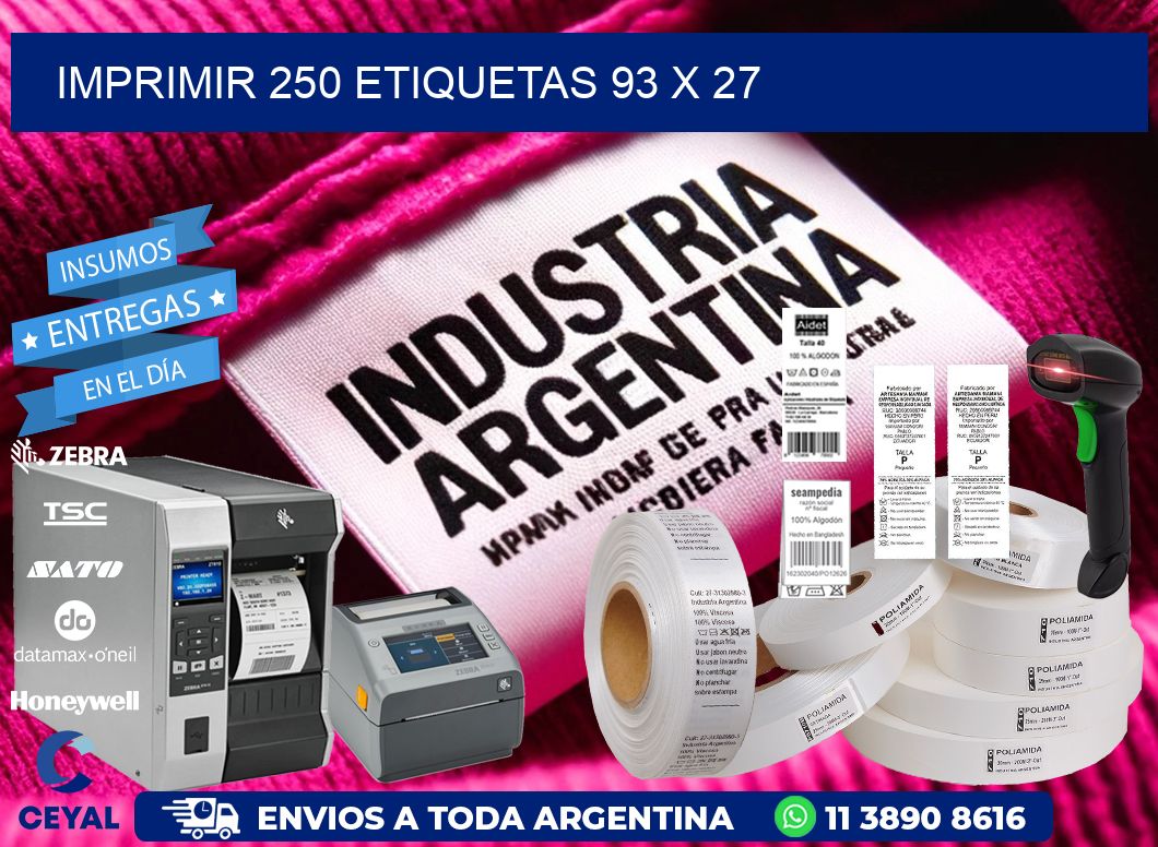 IMPRIMIR 250 ETIQUETAS 93 x 27