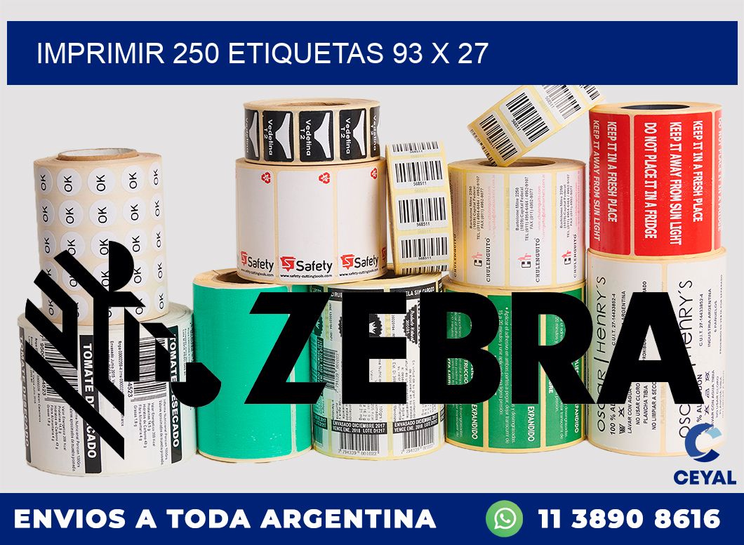 IMPRIMIR 250 ETIQUETAS 93 x 27