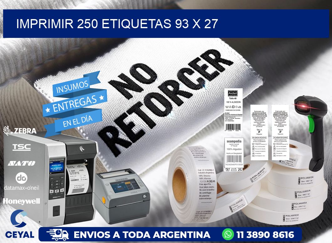 IMPRIMIR 250 ETIQUETAS 93 x 27