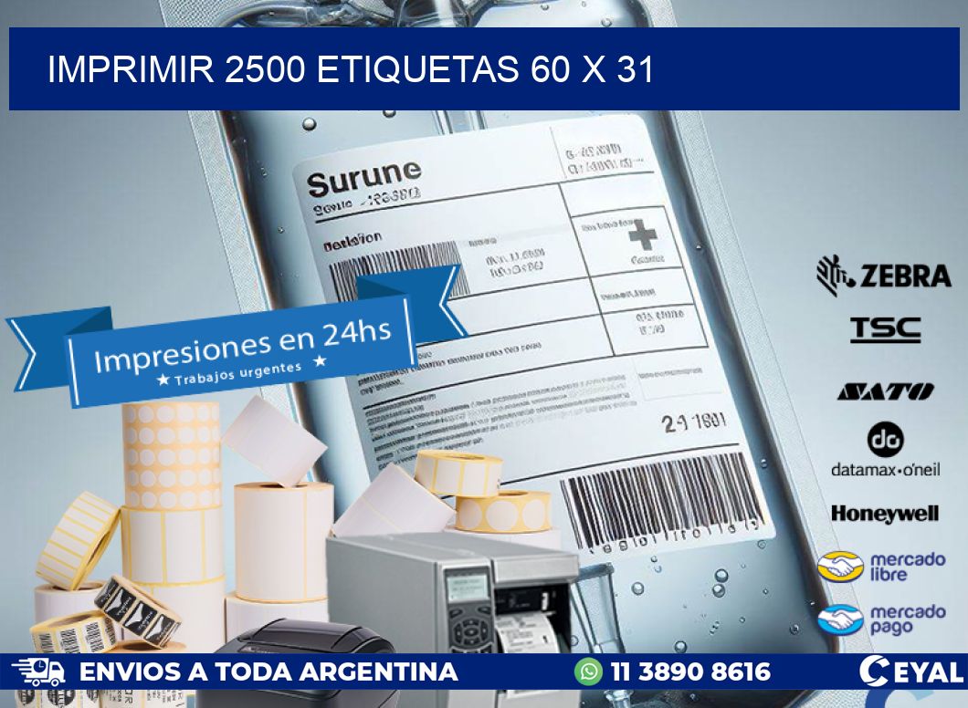 IMPRIMIR 2500 ETIQUETAS 60 x 31