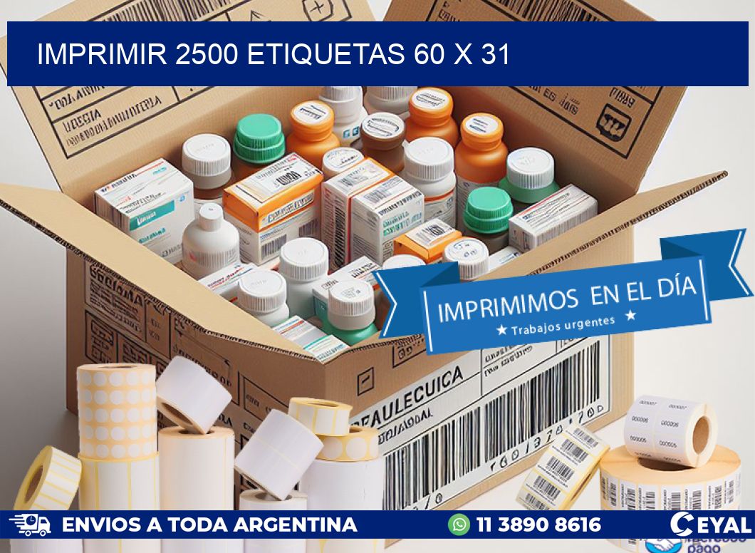 IMPRIMIR 2500 ETIQUETAS 60 x 31