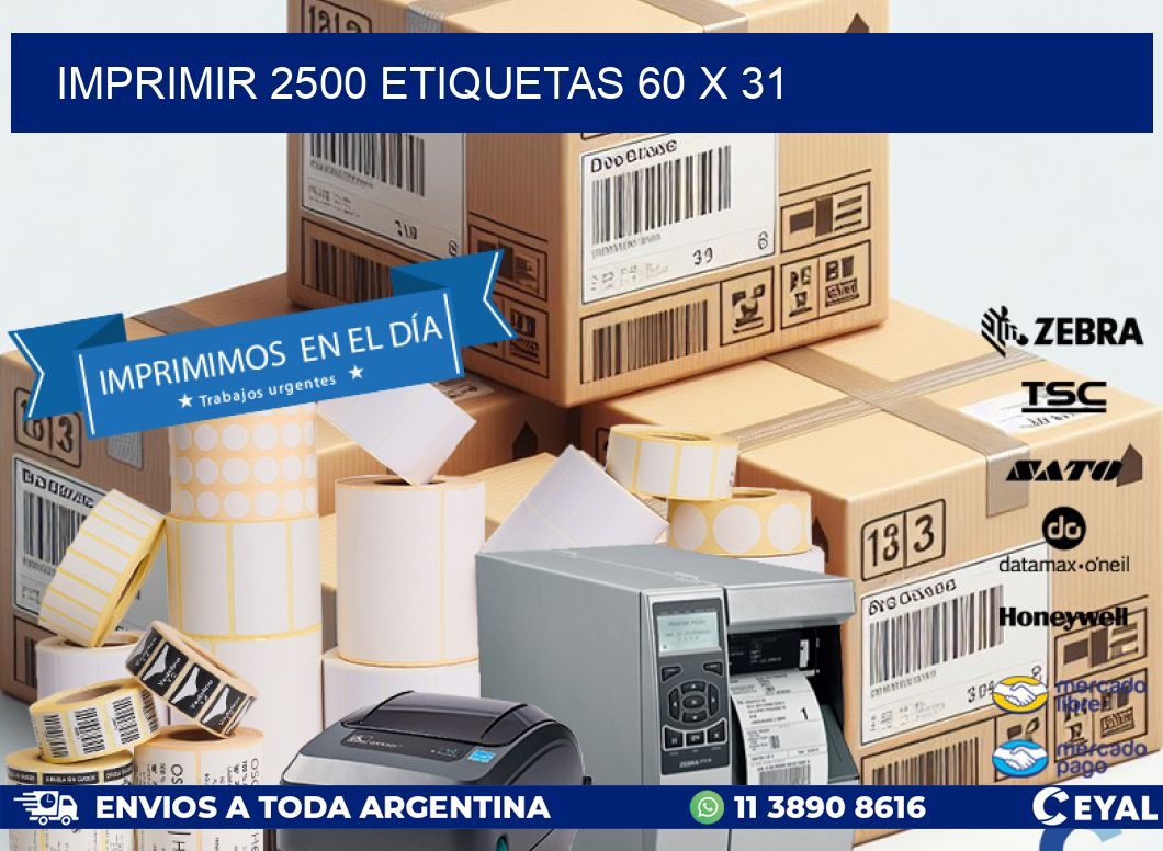 IMPRIMIR 2500 ETIQUETAS 60 x 31