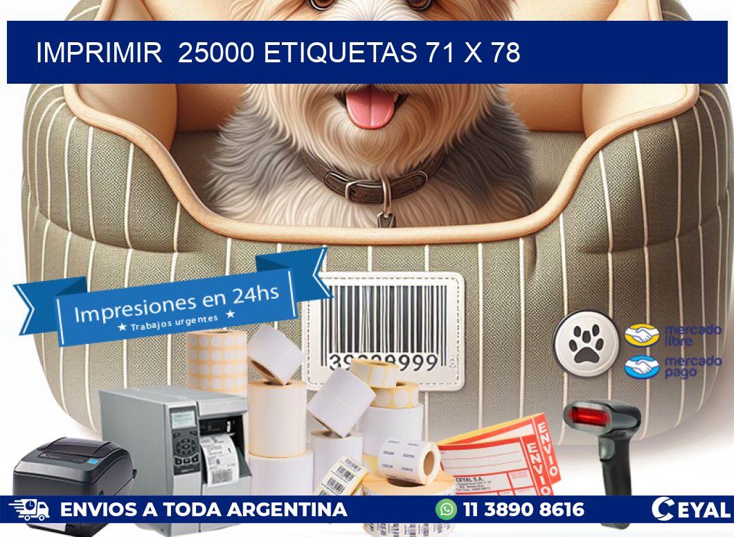 IMPRIMIR  25000 ETIQUETAS 71 x 78