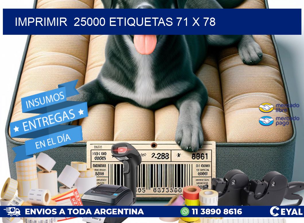 IMPRIMIR  25000 ETIQUETAS 71 x 78