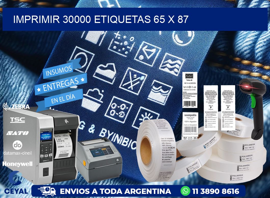 IMPRIMIR 30000 ETIQUETAS 65 x 87