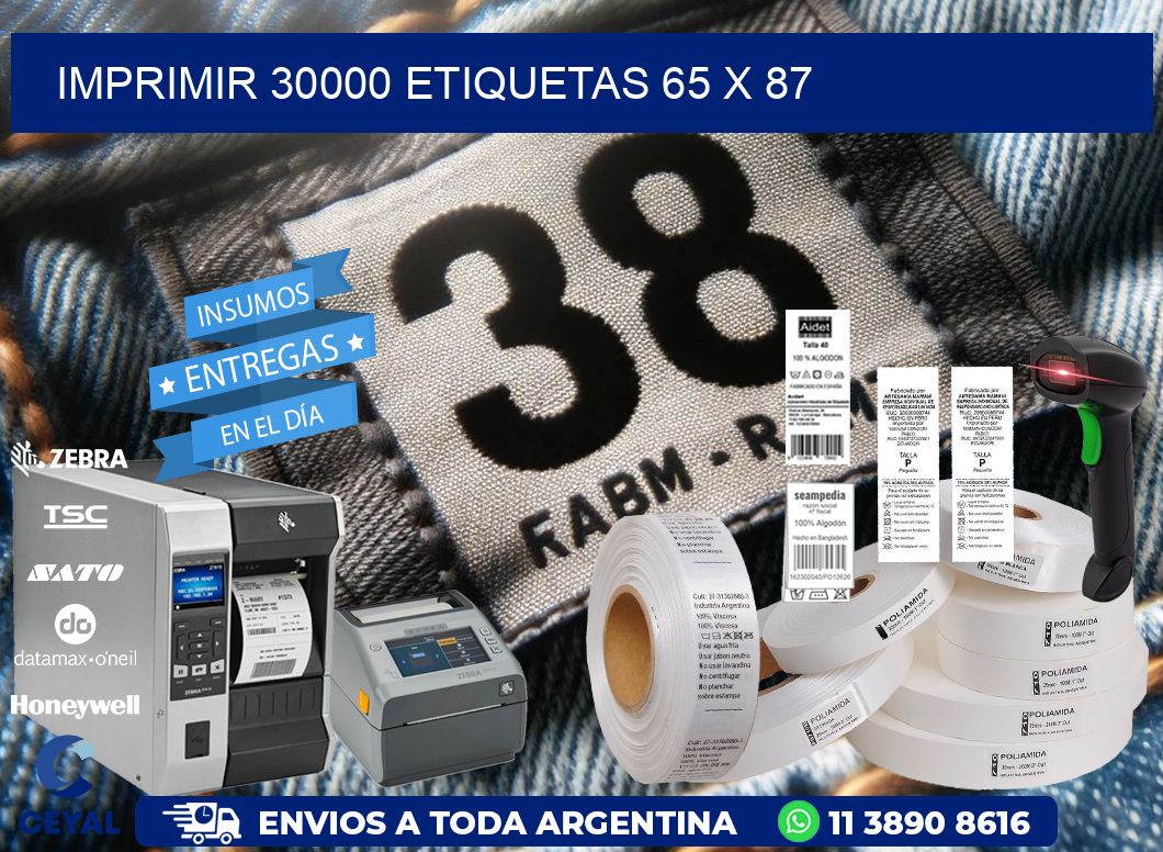 IMPRIMIR 30000 ETIQUETAS 65 x 87