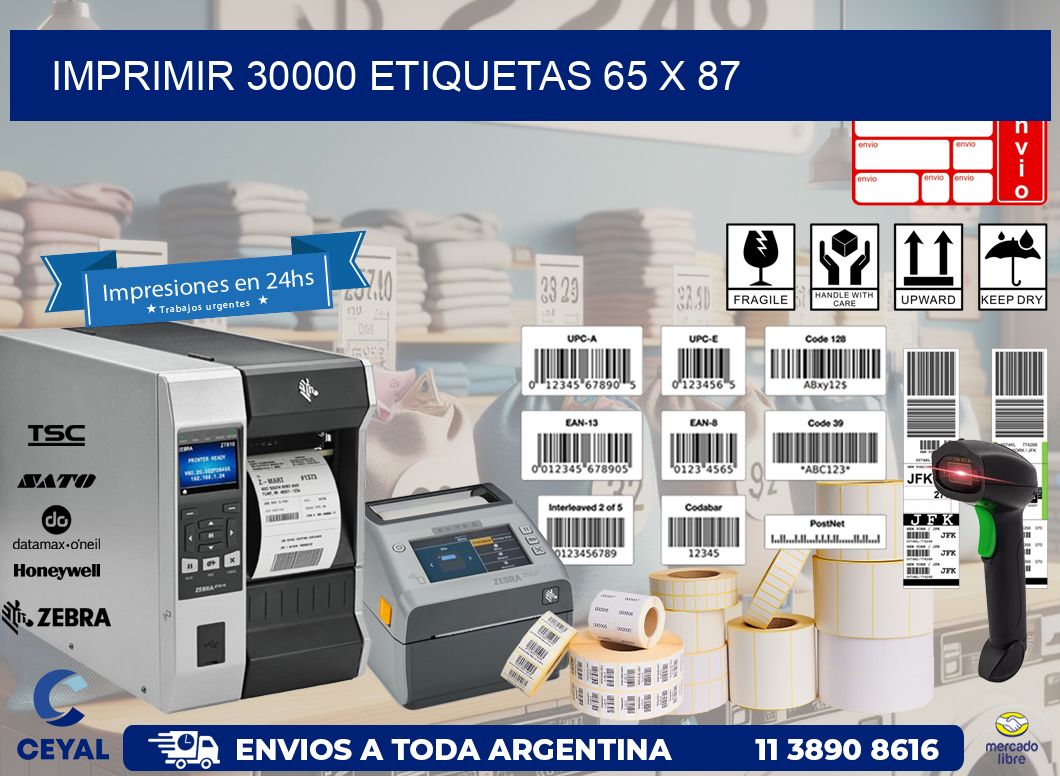 IMPRIMIR 30000 ETIQUETAS 65 x 87