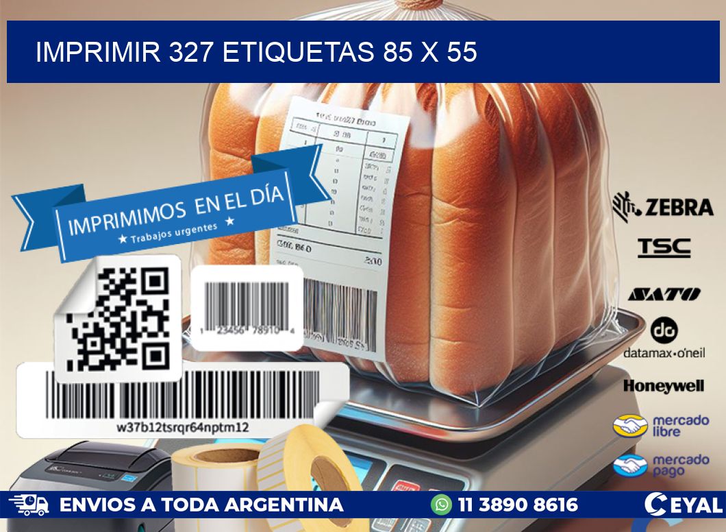 IMPRIMIR 327 ETIQUETAS 85 x 55