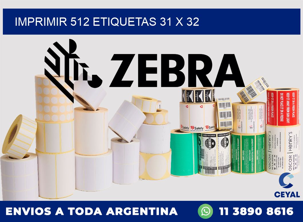 IMPRIMIR 512 ETIQUETAS 31 x 32