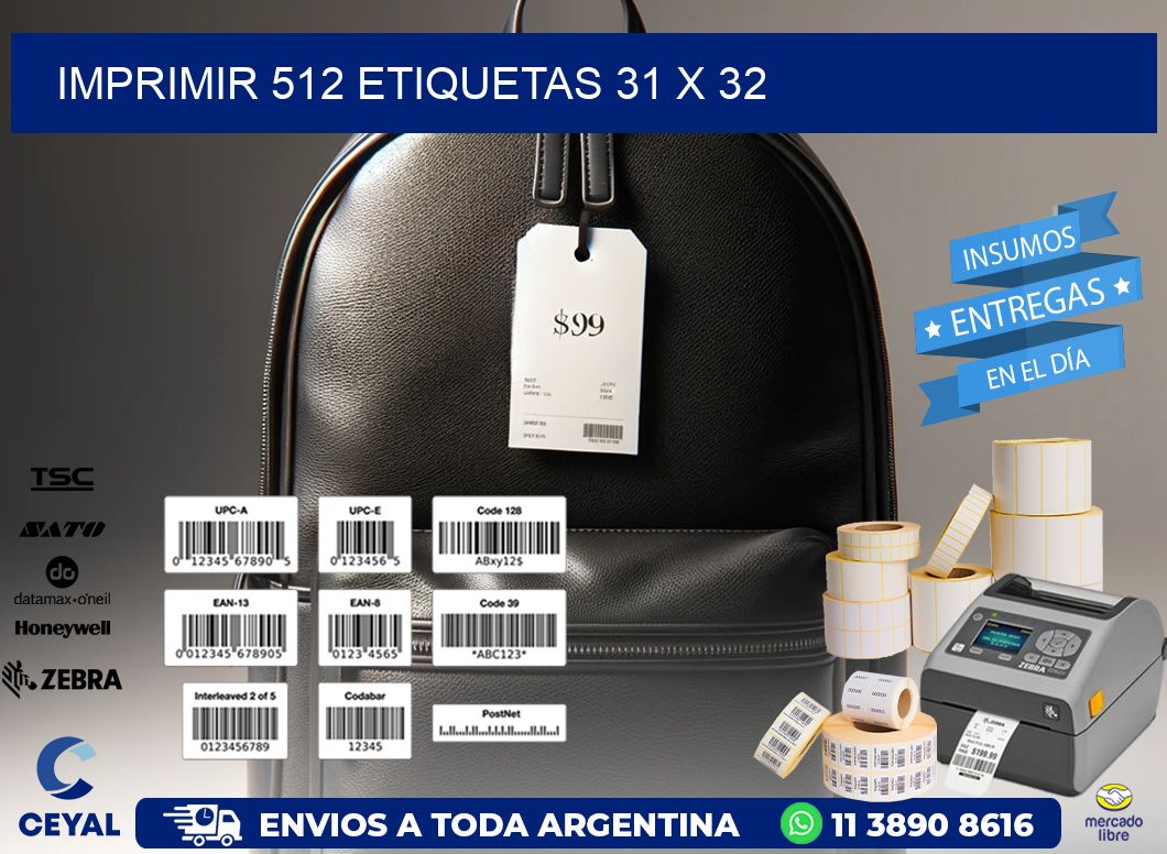 IMPRIMIR 512 ETIQUETAS 31 x 32