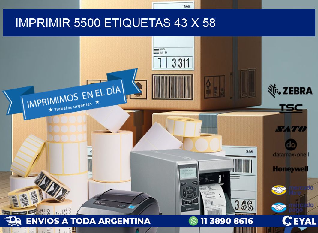 IMPRIMIR 5500 ETIQUETAS 43 x 58