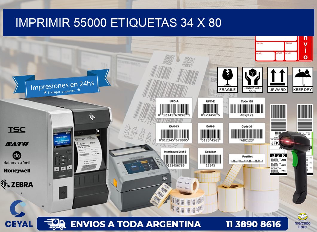 IMPRIMIR 55000 ETIQUETAS 34 x 80