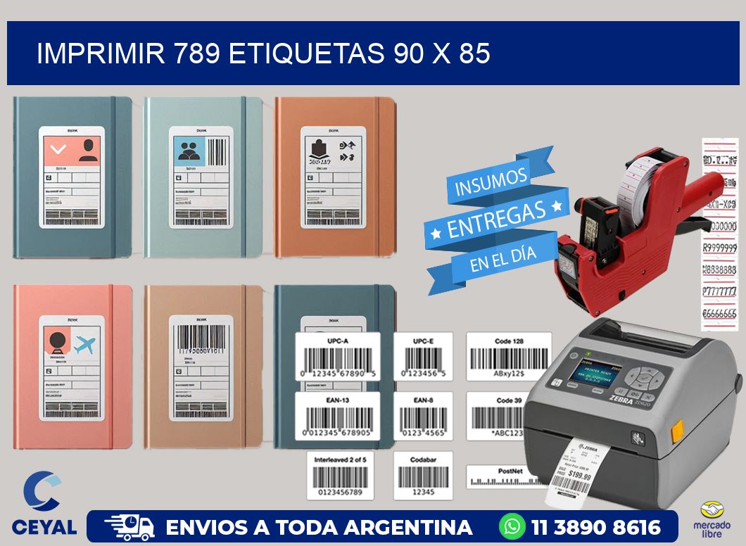 IMPRIMIR 789 ETIQUETAS 90 x 85