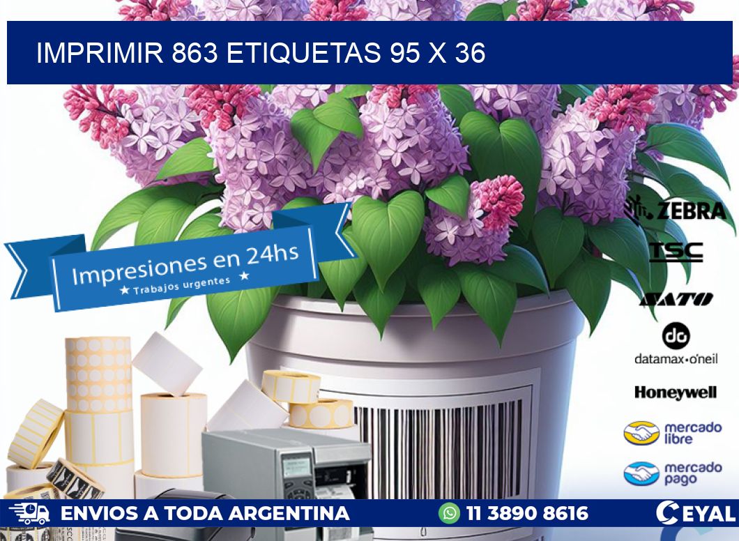 IMPRIMIR 863 ETIQUETAS 95 x 36