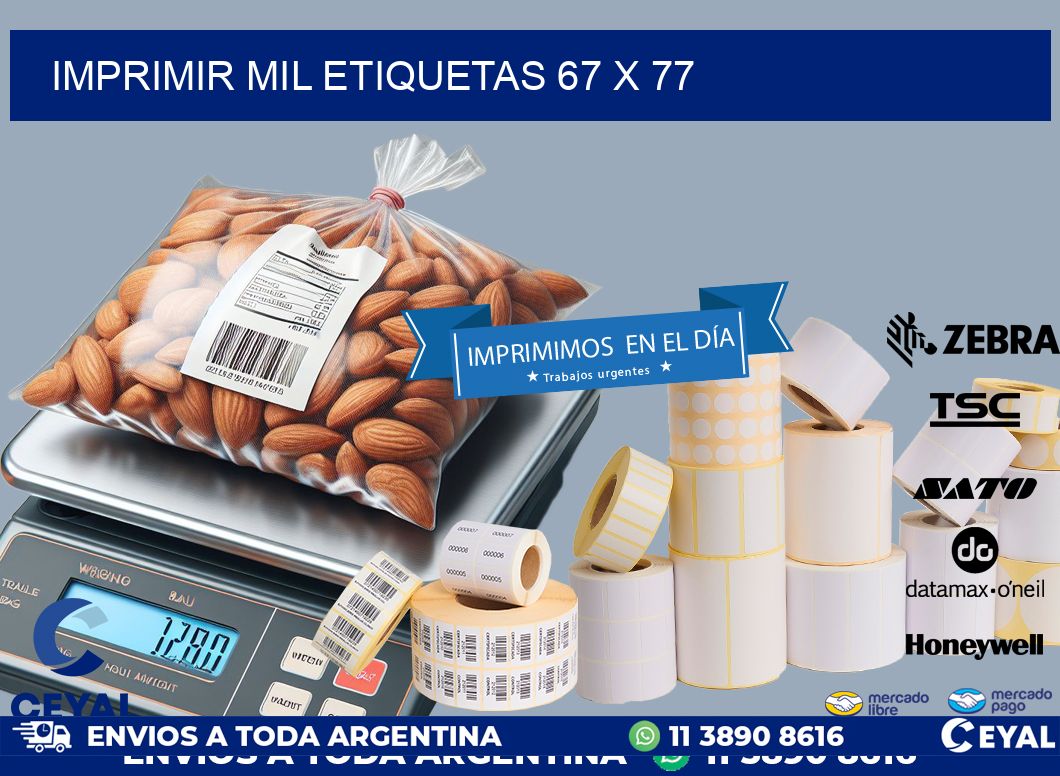 IMPRIMIR MIL ETIQUETAS 67 x 77