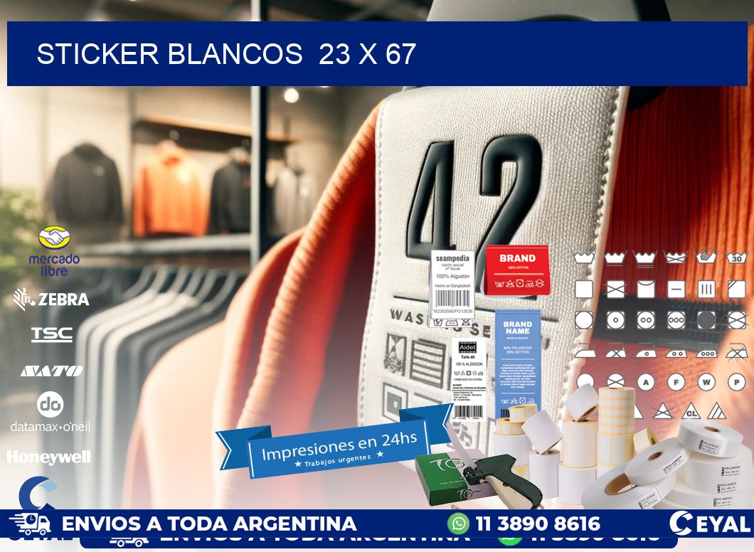 STICKER BLANCOS  23 x 67