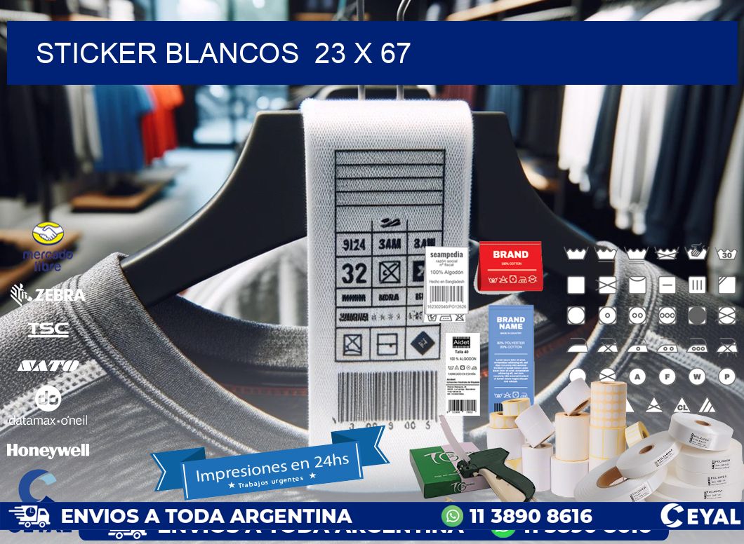 STICKER BLANCOS  23 x 67