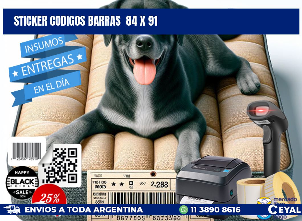 STICKER CODIGOS BARRAS  84 x 91