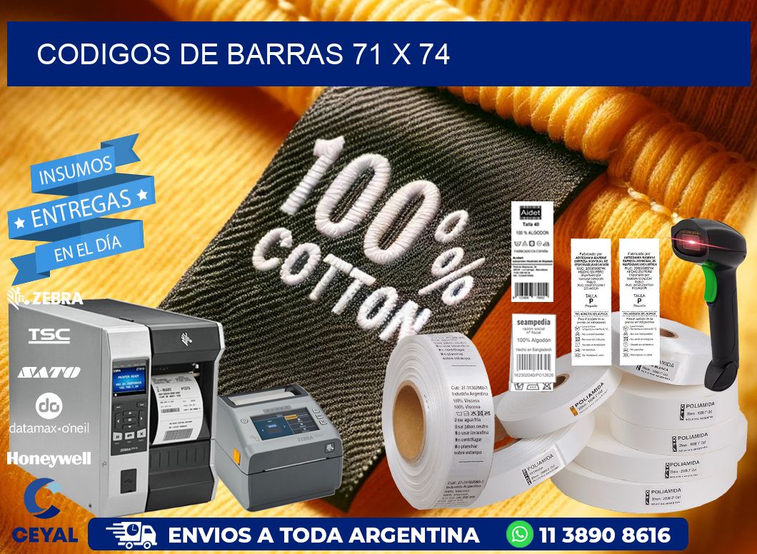 codigos de barras 71 x 74