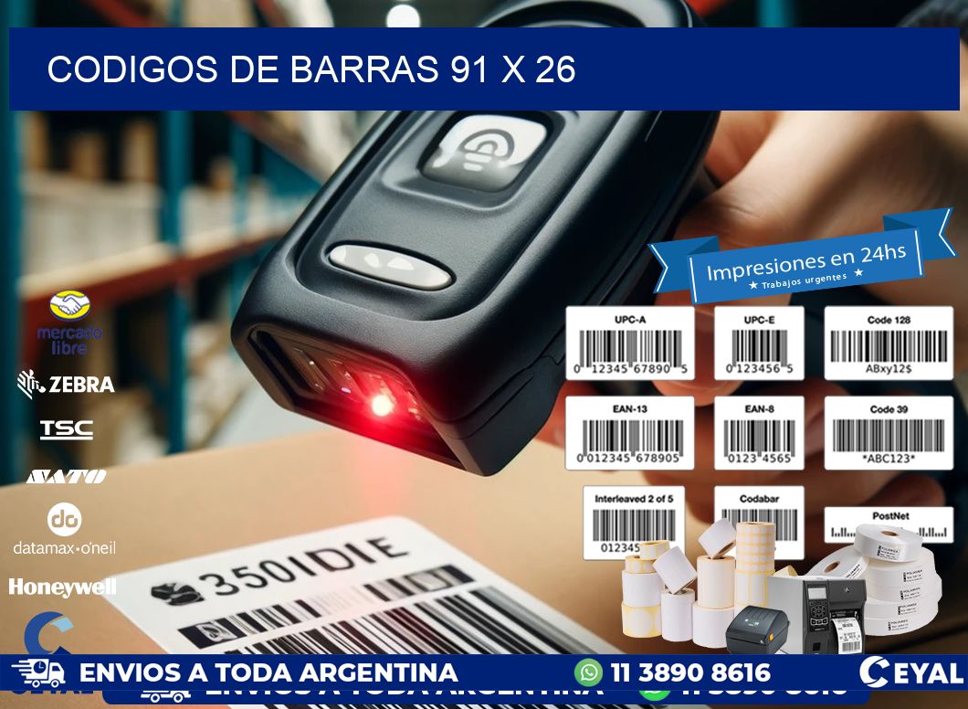 codigos de barras 91 x 26