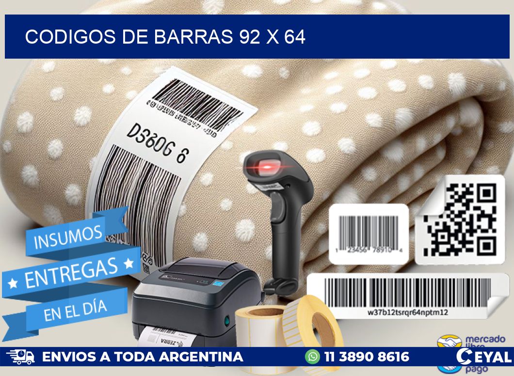 codigos de barras 92 x 64