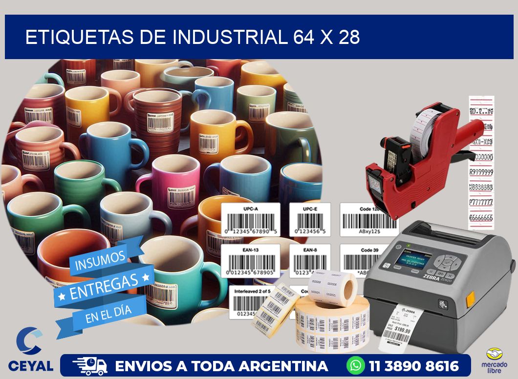 etiquetas de industrial 64 x 28