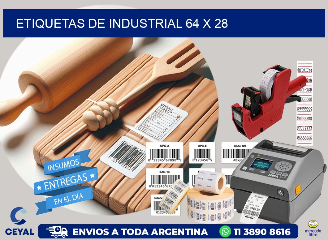 etiquetas de industrial 64 x 28