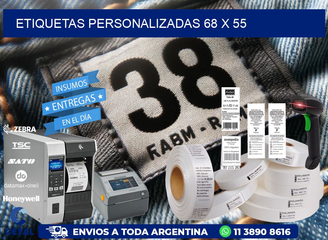 etiquetas personalizadas 68 x 55