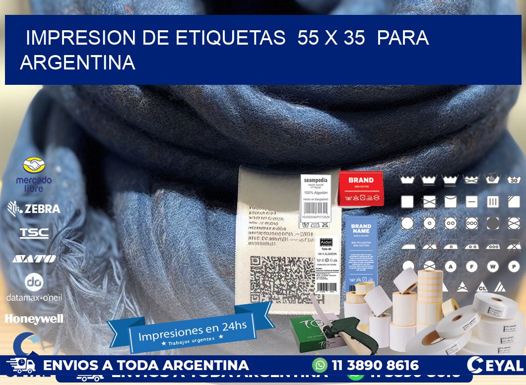 impresion de etiquetas  55 x 35  para argentina