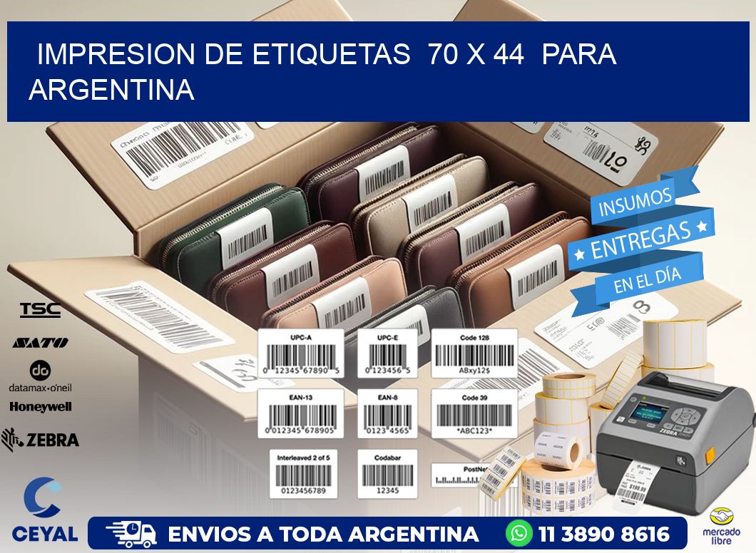 impresion de etiquetas  70 x 44  para argentina